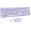 Conjunto de teclado e mouse sem fio com teclas redondas retrô. 1