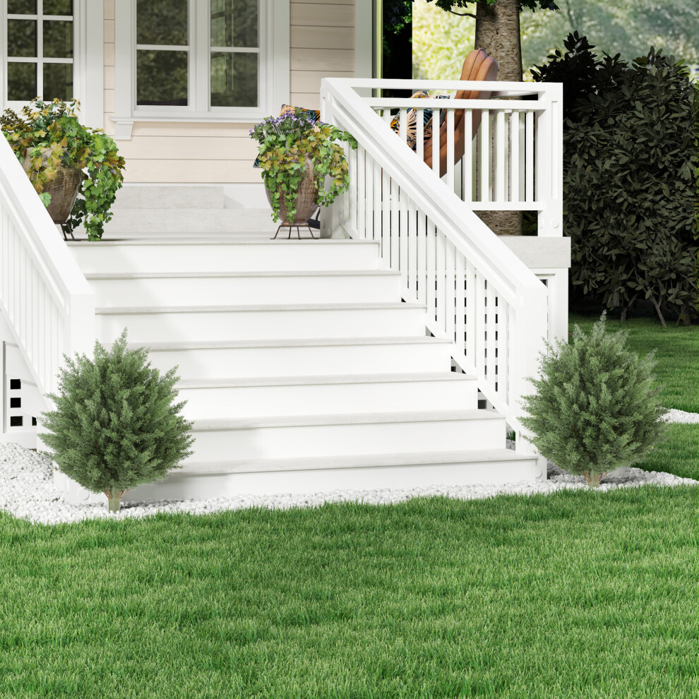 Homcom 60 Cm Artificial Cypress Tree With Ground Stake, Set Of 2, Green