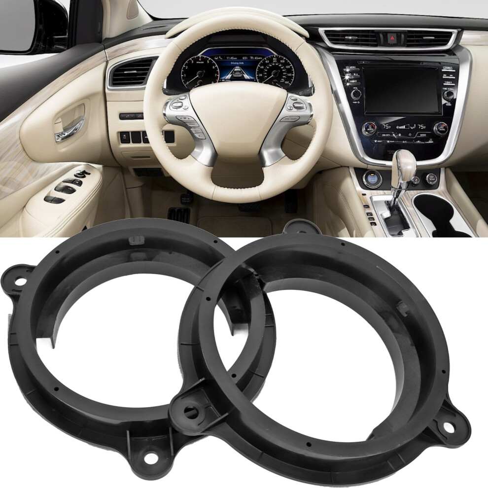 2X 6.5In Speaker Spacer Rings For Nissan & Black 7293282039063