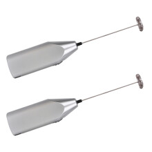6Pcs Portable Coffee Frother Silver Handheld Egg Mixer for Home Use