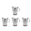 4Pièces Saucière Inox Isolée Couvercle Charnière Argent 6