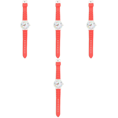 4Pcs Adjustable Red Strap Wrist Watch Charming Decorative Kids Gift 2