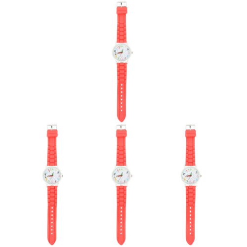 4Pcs Adjustable Red Strap Wrist Watch Charming Decorative Kids Gift 1