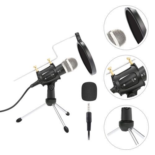 2Sets Portable USB Microphone Stand Set for Online Class and Recording 1