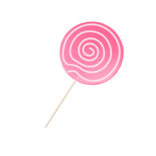 7St Roze Lollipop Foto-Ornamenten Van Hout Voor Feest En Fotoshoot