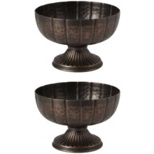Set di 2 vasi da cocktail in bronzo nero anticato, 20 cm di diametro, urne decorative vintage per matrimoni/eventi – compatibili con uso interno ed