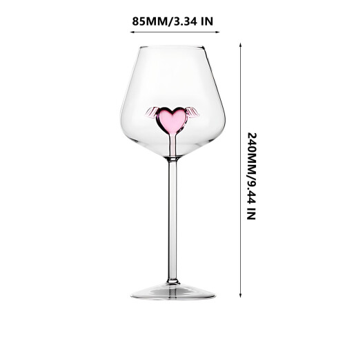 Crystal Rose Wine Glass Hand Blown Red White Goblet 1