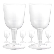 Conjunto de 6 Taças de Vinho de Plástico Transparente Removíveis