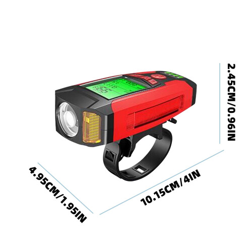 Επαναφορτιζόμενος προβολέας ποδηλάτου LED USB με κόρνα 130dB, μετρητής ταχύμετρου 2