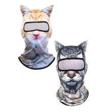 Passamontagna invernale da sci a forma di gatto con orecchie, maschera antivento integrale a forma di animale per attività all'aperto,