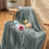 Grey Leaf Pattern Fleece Throw Blanket 2