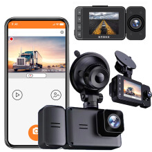 Cámara de salpicadero de doble lente 1080P con WiFi, visión nocturna, sensor G, grabación en bucle y monitorización mediante aplicación –
