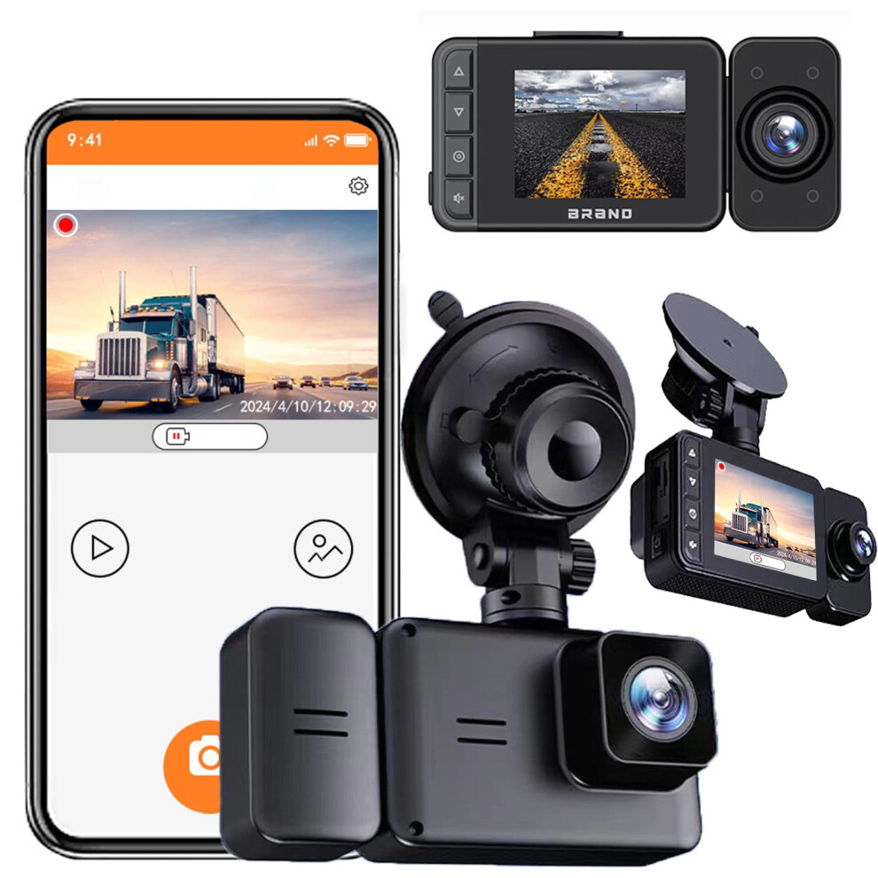 1080P Dual-Lens Dash Cam With Wifi, Night Vision, G-Sensor, Loop Rec, App Monitoring Â Compatible With Ios/Android 9322103843065