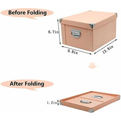Collapsible Keepsake Box with Metal Corners & Lid 1