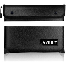 Borsa portadocumenti ignifuga 5200 F, borsa portadenaro termoisolante con cerniera e striscia riflettente, 14,2" x 11", custodia sicura per oggetti