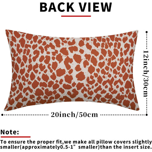 Μαξιλαροθήκες οσφυϊκής χώρας Burnt Orange Cheetah 12x20", Σετ 2 τεμαχίων, Ορθογώνιες θήκες 2