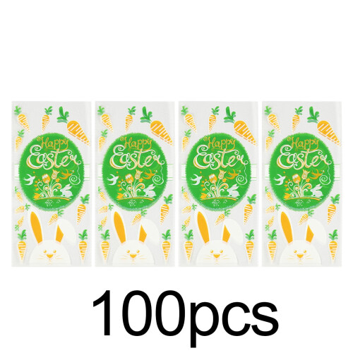 Påskpresentpåsar med handtag - 100-pack plast 1