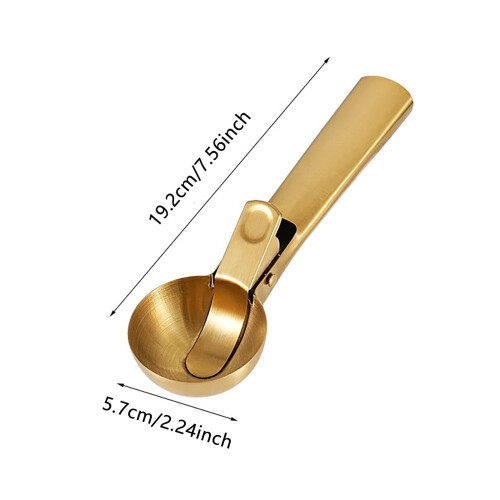 Stainless Steel Ice & Melon Scoop With Ergonomic Handle – Perfect for Fruit/Dessert Serving, Multi-Function Spherical Tool,Silver2 2