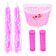 Pink Plastic Bike Handlebar Streamers for Kids Bicycles and Scooters 1 Set