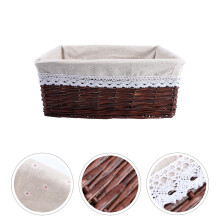 Brown Woven Storage Basket Wicker Storage Cube Box Bin Laundry Hampers Sundry Organizer for Clothes Washing Sorting Party Favor 40x30cm