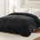 Waffle Jacquard Throw Blanket Queen Size Black 3