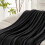 Waffle Jacquard Throw Blanket Queen Size Black 2