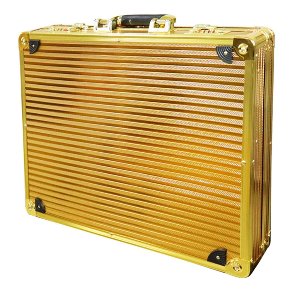 Professional Barber Tool Case With Threedigit Security Lock, Large Capacity Aluminum Hair Stylist Carrying Case Gold 9169991270470