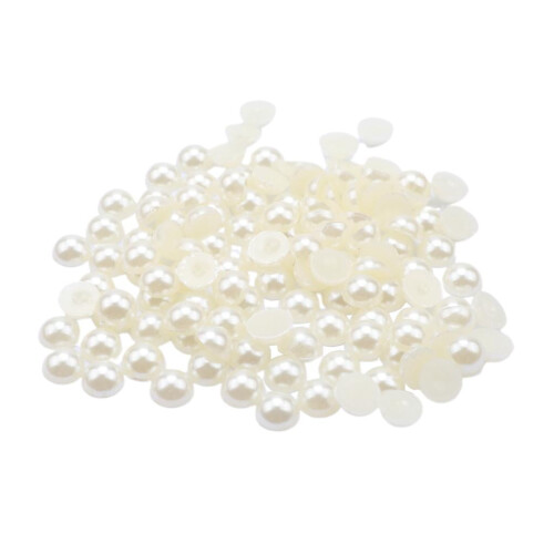 2 x 100er-Packung Halbperlen, flache Cabochons, 8 mm, 2 Stück 2