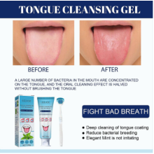 Tongue Cleaning Gel Mint Tongue Coating Cleaner With Brush Bad Breath Treatment