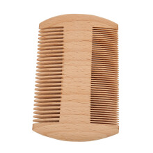 Wooden Double-Sided Beard Comb Beech 10x6cm Grooming Styling Tool