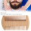 Wooden Double-Sided Beard Comb Beech 10x6cm Grooming Styling Tool 9