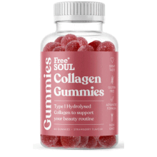 Collagen Gummies by Free Soul | High Strength Marine Collagen Supplement | Advanced Superior Type 1 Hydrolysed Collagen Peptides | Triple Description