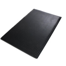 Industrial Anti Fatigue Floor Mat Black 50x80x2cm Ergonomic Non Slip Oil Proof Waterproof with Beveled Safety Edges for Workshop and Garage