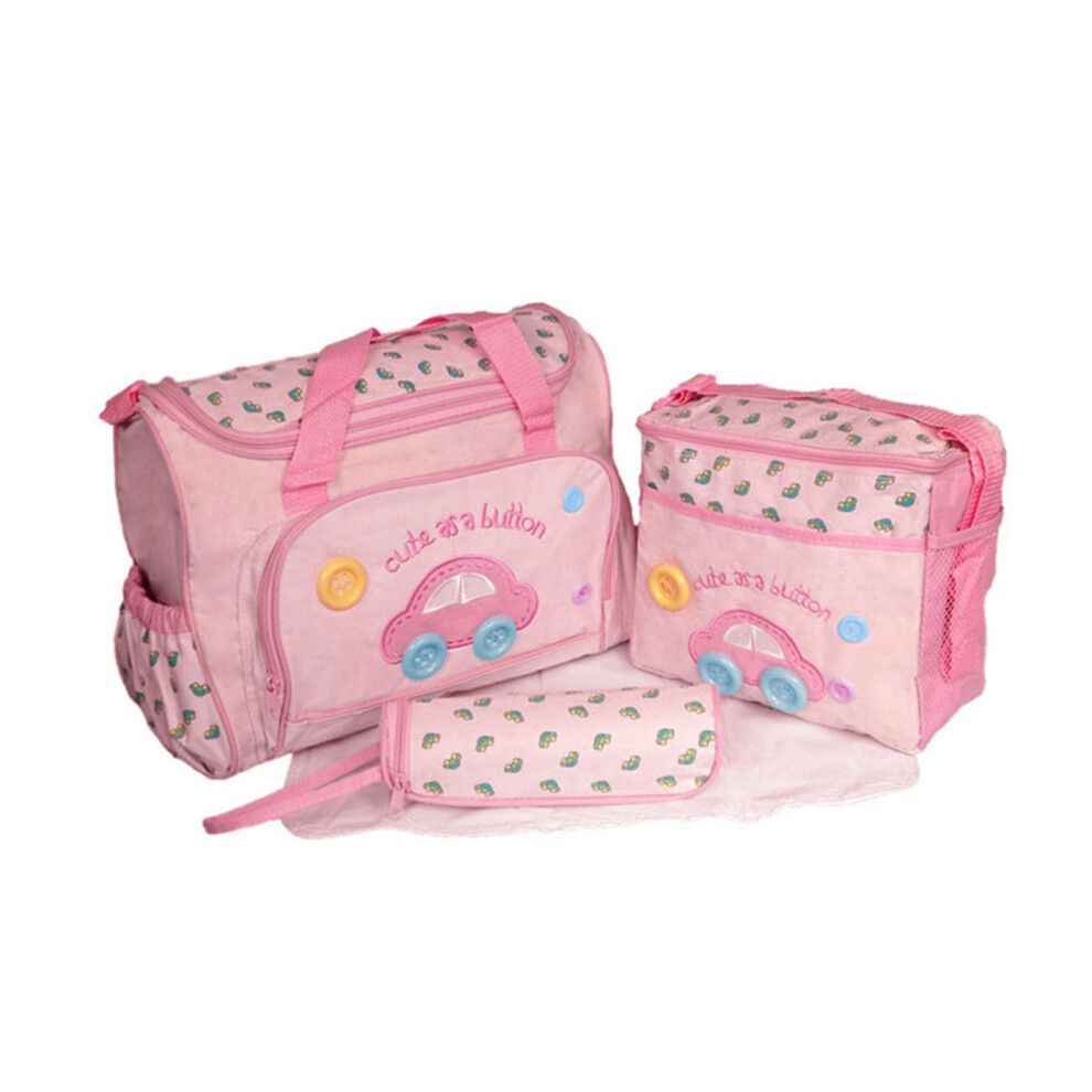 4Pcs Multifunctional Baby Changing Bag Set with Large Capacity and Multiple Compartments for Travel