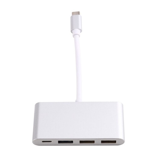 4-in-1 USB C Hub Power USB 3.0 for  Surface Chrome  Stable USB 3.0 USB HUB Adapter