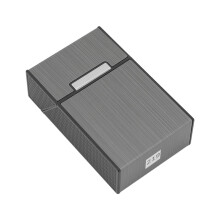 Waterproof Aluminum Alloy Cigarette Case with Magnet Flip Closure, Black, 31x60x93mm