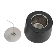 Portable Black Tabletop Fire Pit Bowl, Smokeless Ceramic & Metal, 13.5x13.5x10cm