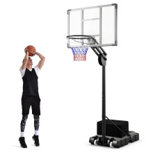 Vonkajší basketbalový kôš 135/143-305 cm výškovo nastaviteľný basketbalový stojan s 2 kolieskami