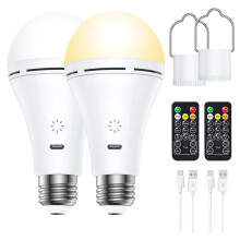2pcs Light Bulb 3 Color USB Led Bulb Bulb Dimmable USB E27 Bulbs 9W Light Bulb 3000K-6000K for Living Room Bedroom