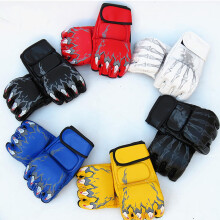 Unisex Black Half Finger Boxing Gloves for MMA Taekwondo Training
