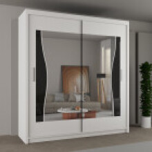 (White, 203) Antilia Sliding Mirror Door Wardrobe