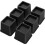 3" Bed Furniture Risers, Heavy Duty Stackable Elevators for Beds, Sofas & Desks, Square ABS Plastic, 6-Pack, Black 1