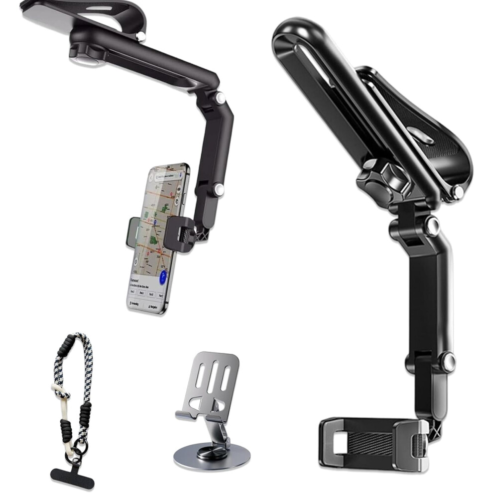 1080 Rotating Sun Visor Phone Holder, Universal 360 Car Mount Â Compatible With All Smartphones (Black) Black 9017774979334