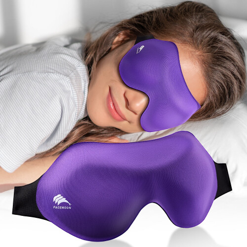 Blackout Sleep Eye Mask with Adjustable Strap Purple