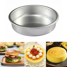 Forma redonda de aço inoxidável para bolos pequenos, pizzas e quiches, à prova de vazamentos e fácil de limpar.