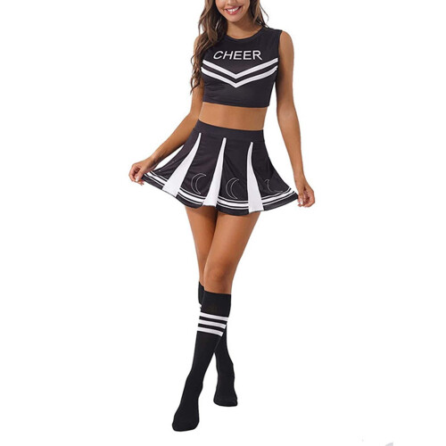 Riforla Cheerleading Μαθητή Αθλητικά Ημερήσια Cheerleading Διαγωνισμός Φόρεμα Φούστα Μαύρο M
