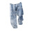 Herren-Freizeithose mit weitem Bein, Kordelzug, elastischem Bund, geometrischem Muster, hellblau 3
