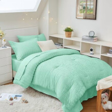 Mint Green Twin XL Seersucker Comforter Set 5-Piece