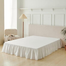 Mikrofaser-Bettrock für Doppelbett, 35,5 cm Fallhöhe, geteilte Ecken