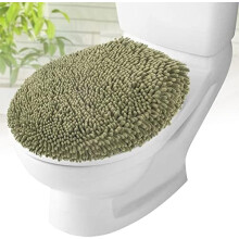 Chenille WC-fedél fekete, 21x19 hüvelyk